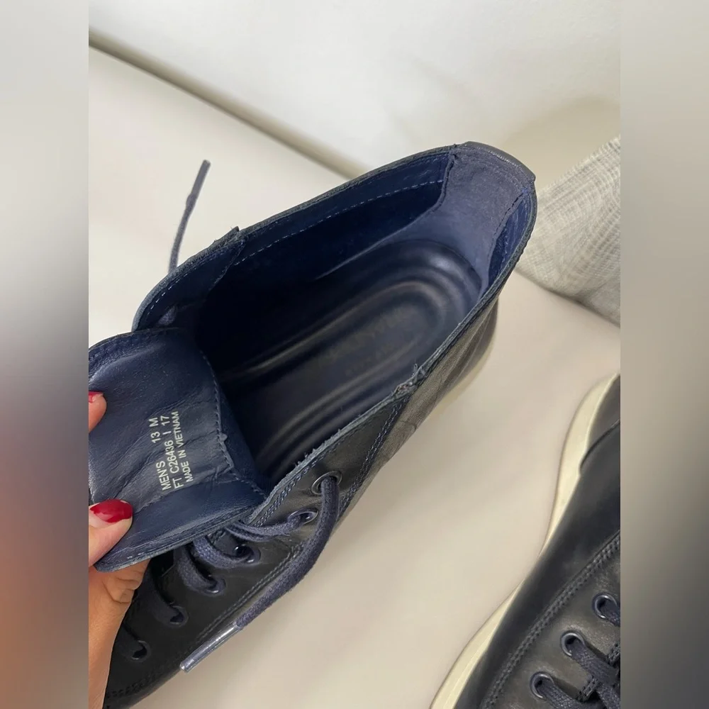 Cole Haan Men’s Grand Zero Navy Leather High Top Shoes Lace Up casual Size 13